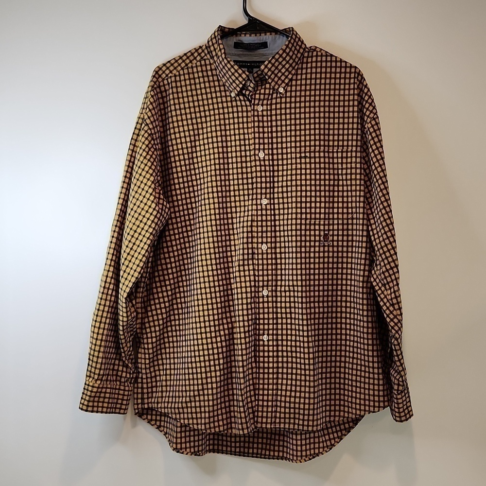 Tommy Hilfiger 100% Cotton Button Down Shirt Men's Sz XL EUC NICE!